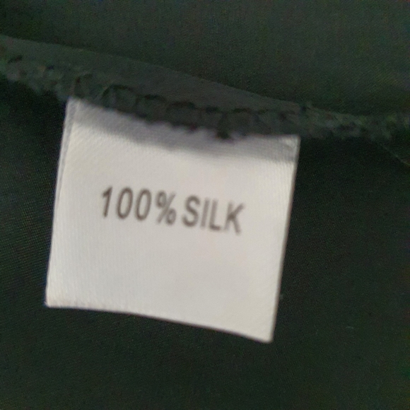 Sarah Jane Black Silk Dress with Split Sleeve and Drawstring Waistband Size 14 - Picture 10 of 10